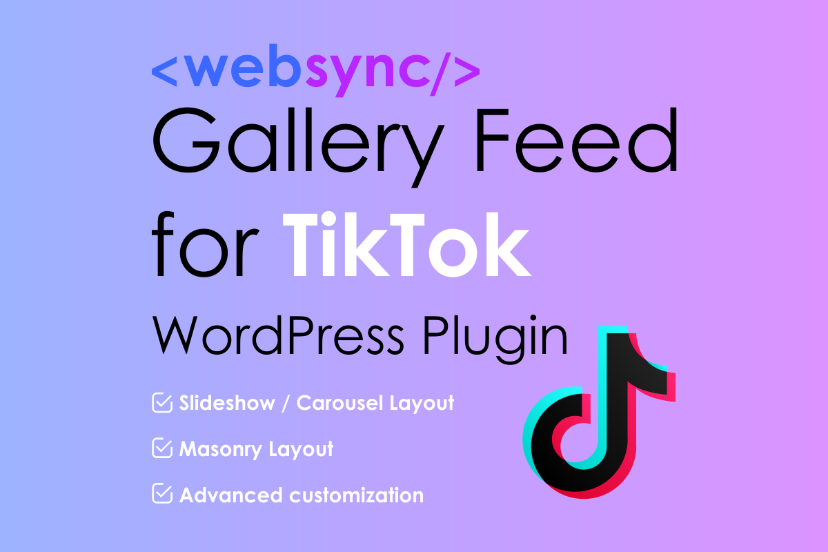Gallery Feed for TikTok Wordpress Plugin Featured image